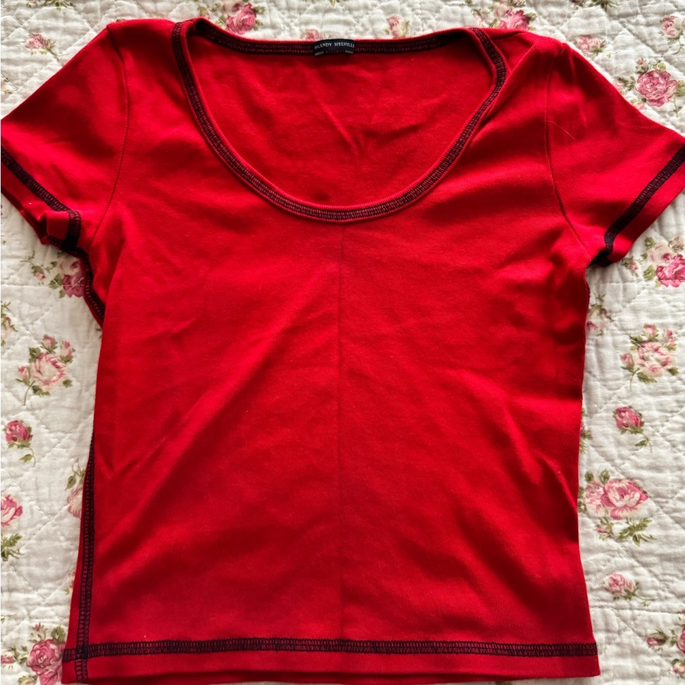 Brandy Melville red baby tee